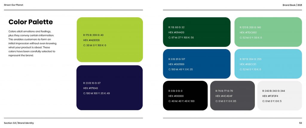 Green Our Planet - Brand Book - Color Palette