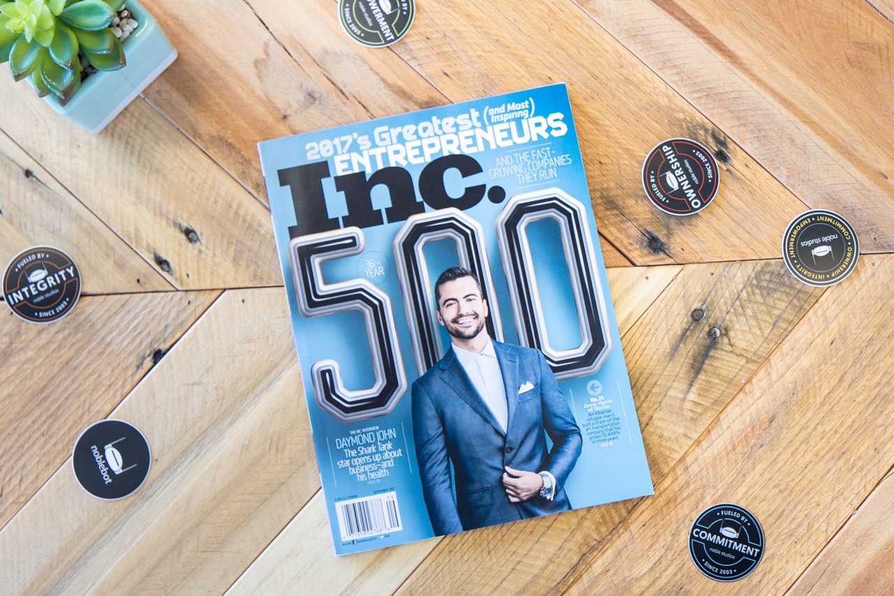 Noble Studios Named to Inc. 5000 List for Fifth Year in a Row