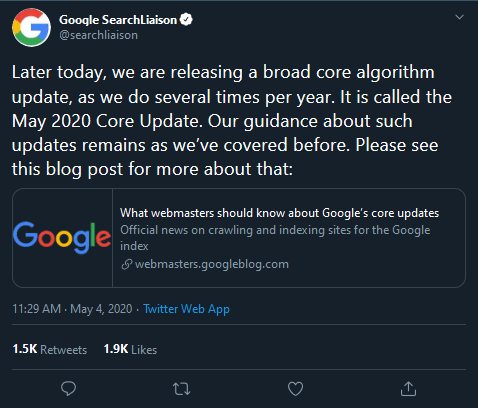 google announces algorithm update