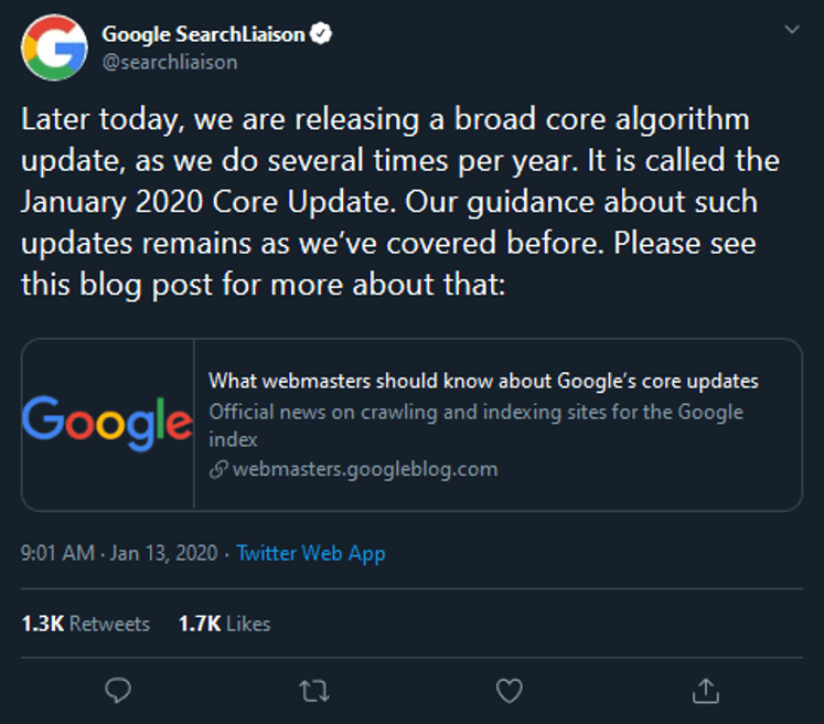 Google 2020 Core Update