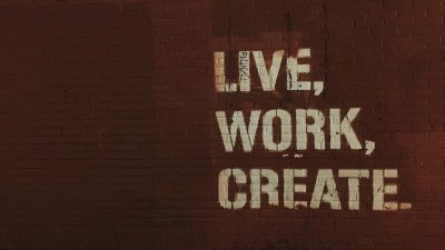 street art that says live, work, create