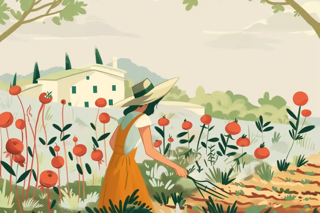 a french garden illustration to represent inbound seo marketing