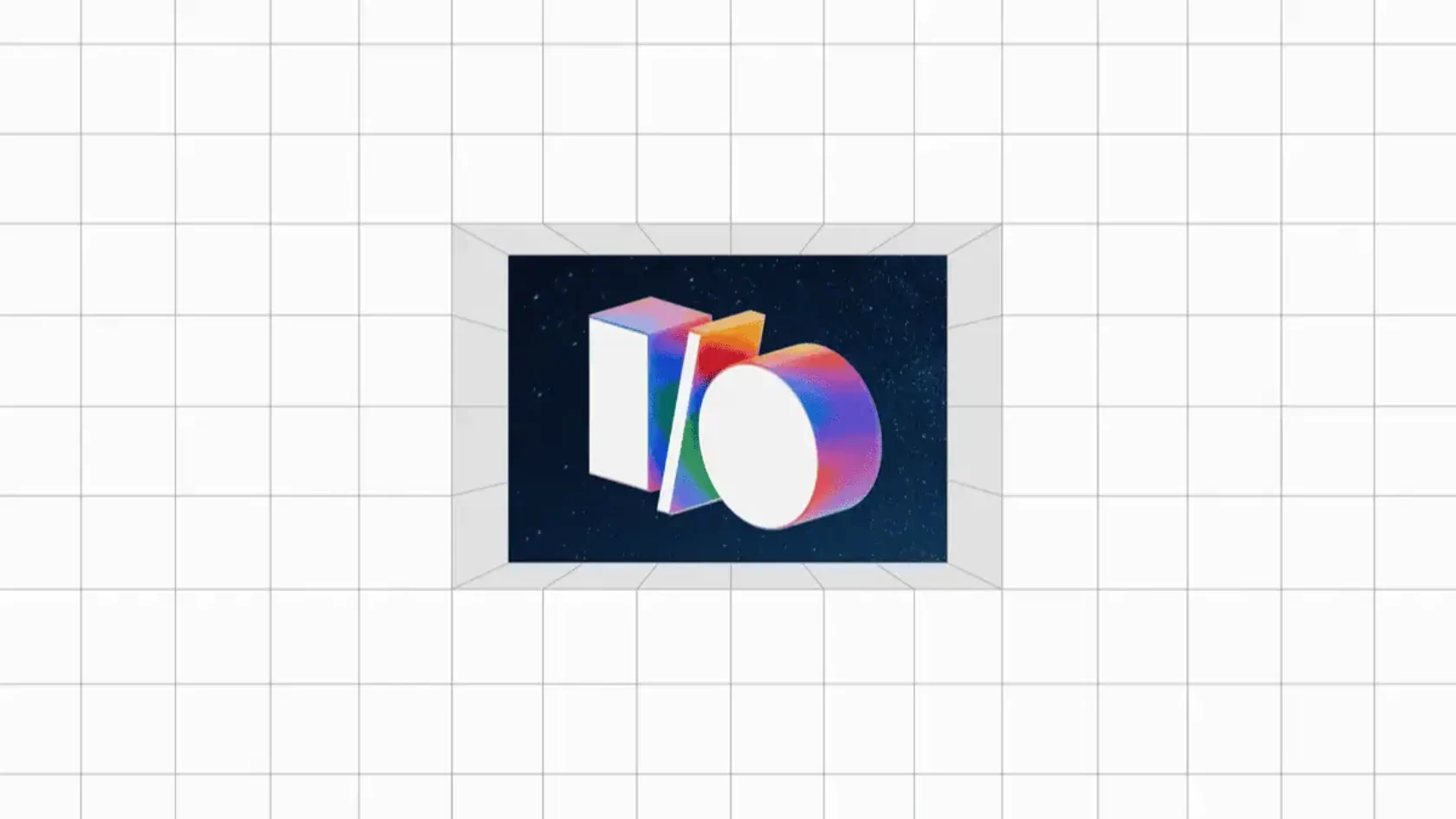 Google I/O 2025 logo displayed in a digital portal with a space-themed background