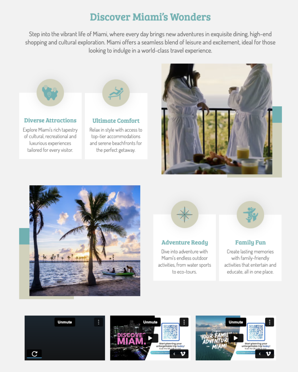 Interactive advertising campaign by Miami Beach Visitor Center using AI-driven geofencing and dynamic content adaptation to target personas like Luxury Leisure Travelers, Family Vacation Planners, and Adventure Enthusiasts. The campaign achieved a 4.35% click-through rate with 221 clicks and 110 website visits.