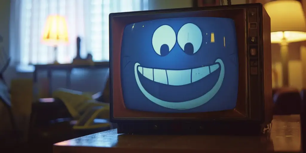 retro tv with happy face representing hypertargeting emotional advertising