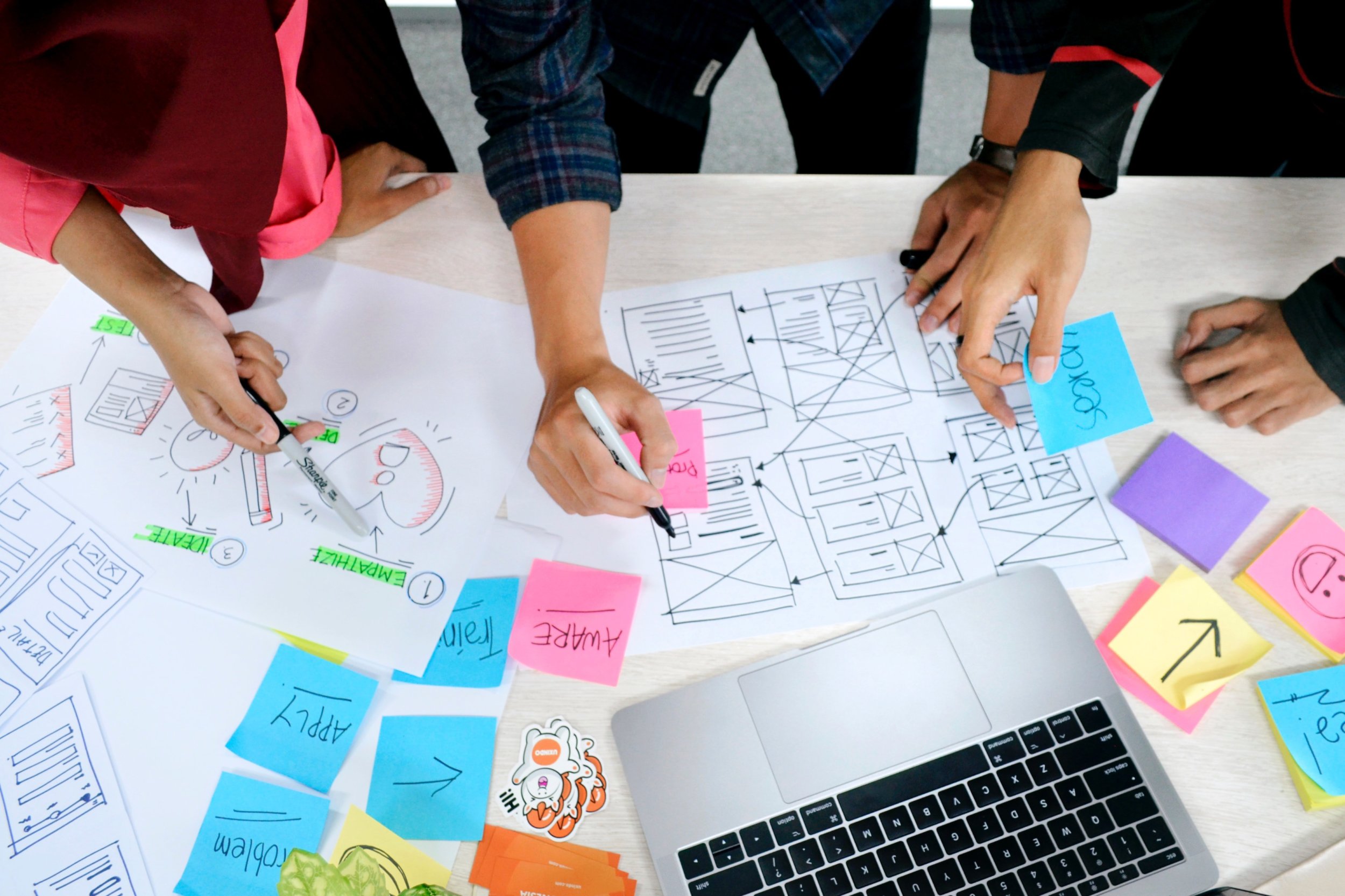 A team creates a user friendly design