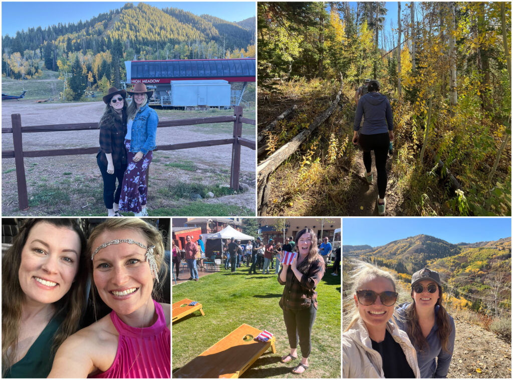 Noble Studios marketing directors enjoying outdoor team activities in Park City during Wilkins Media conference